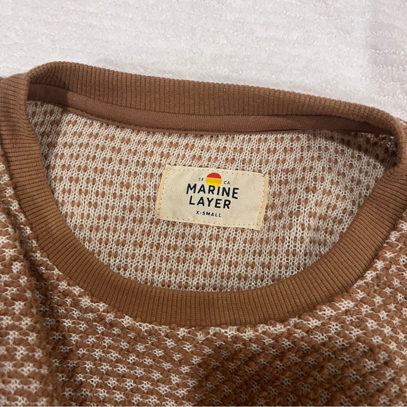 Marine Layer Brown Textured Crewneck Sweater - Picture 8 of 8
